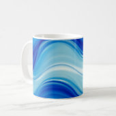 Mug Sapphire Abstract Wave Glow Art (Devant gauche)
