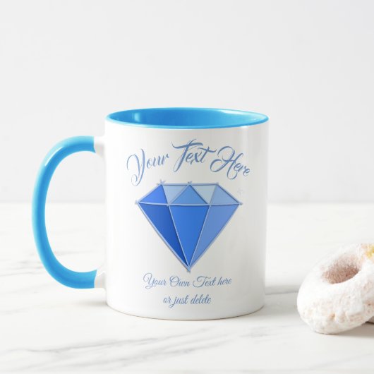 Mug Sapphire Gemstone. Bijouterie. 45 Anniversaire du  (Avec donut)