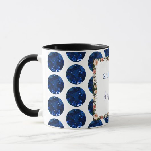 Mug Sapphire Septembre Birthstone Gemstone Art ✅ (Gauche)
