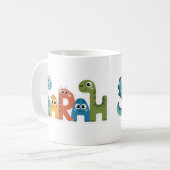 Mug Sarah Dinosaur Nom Cute Dino Lettres Design (Devant gauche)