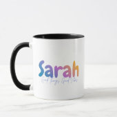 Mug Sarah Name Gift - Good Things Good Vibes (Gauche)