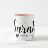Mug Sarah Nom Signifiant Minimal Moderne Script Girl C (Centre)