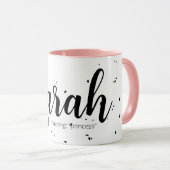 Mug Sarah Nom Signifiant Minimal Moderne Script Girl C (Devant droit)