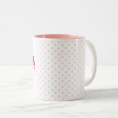 ♥ MUG ♥ SARAH pink poka pot girly personnaliser (Devant droit)