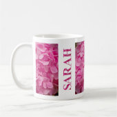 Mug "Sarah" Ressort rose Hydrangée Florale Lettres Art (Gauche)