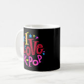 Mug Saranghae Coréen Poignée de doigt Graphique J'aime (Devant gauche)