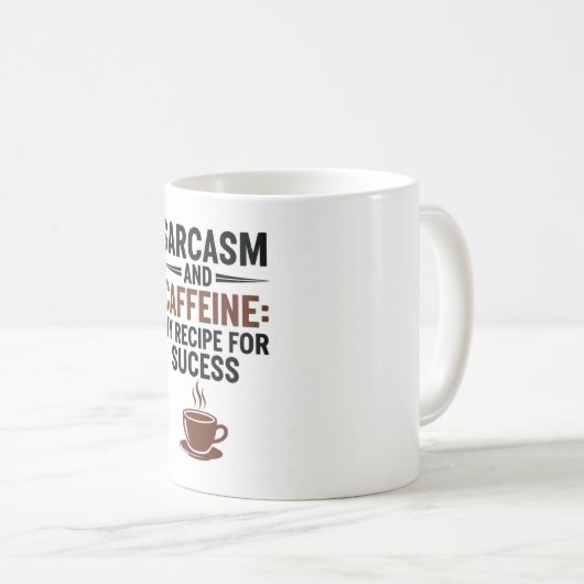 Mug Sarcasm and Caffeine: My Recipe for Success - Funn (Devant droit)