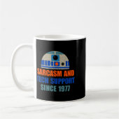 Mug Sarcasm And Tech-suprt Since-1977 Funny Design (Gauche)