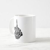 Mug Sarcasme du squelette du doigt moyen (Devant gauche)