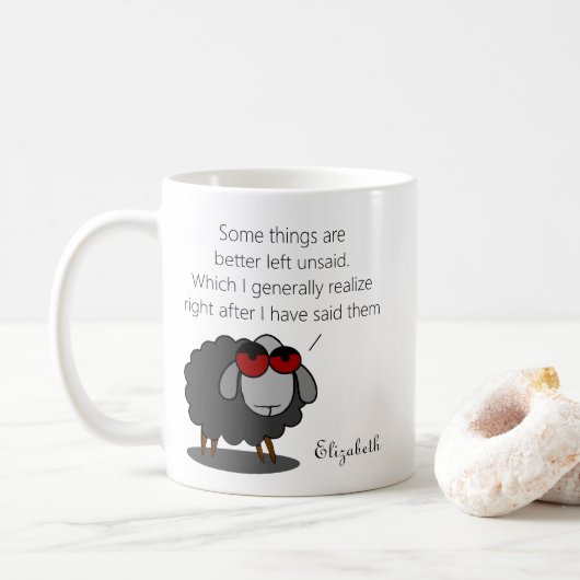 Mug Sarcasme personnalisé drôle Humour non dit avec pl (Avec donut)