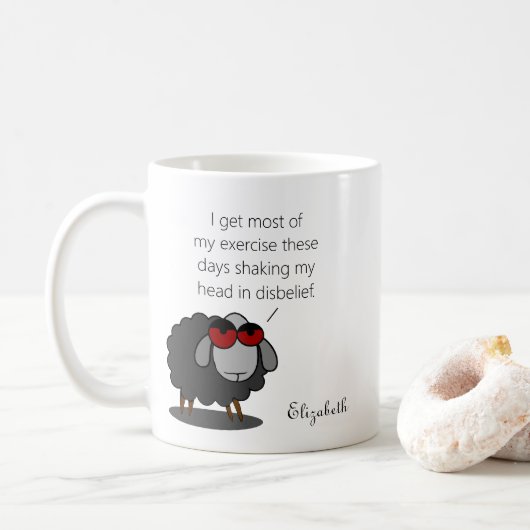 Mug Sarcasme personnalisé Drôle incrédulité Humour ave (Avec donut)