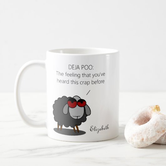 Mug Sarcasme personnalisé Funny Deja Vu POO Humour Wit (Avec donut)