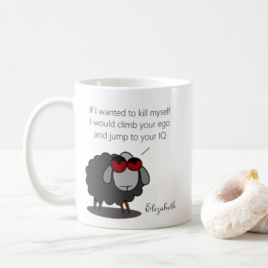 Mug Sarcasme personnalisé Funny QI Humour avec plaisan (Avec donut)