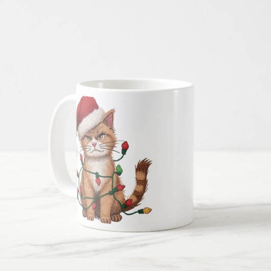 Mug Sarcastic Cat — “Silent Night? Not a Chance (Devant gauche)