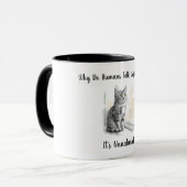 Mug Sarcastic Cat: Why Do Humans Talk Before Coffee (Devant gauche)