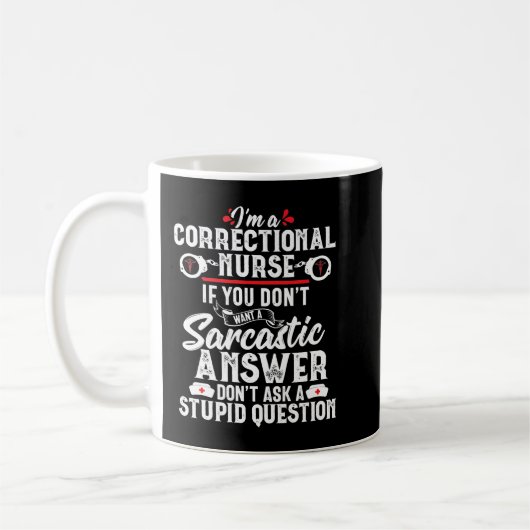 Mug Sarcastique infirmière correctionnelle Cadeau RN p (Gauche)