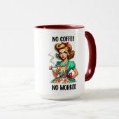 Mug Sarcastique Pas de café Pas de boue de travail (Devant droit)