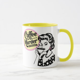 Mug Sarcastique rétro - Café parce que