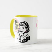 Mug Sarcastique rétro - Café parce que (Devant gauche)