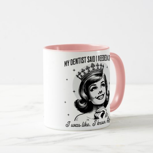 Mug sarcastique rétro - Couronne (Devant droit)