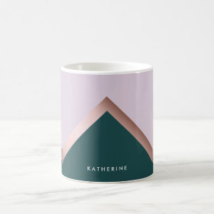 Mug Sarcelle d'hiver rose d'or et dessin géométrique