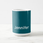 Mug Sarcelle foncée Moderne Minimaliste Tendance Votre (Centre)