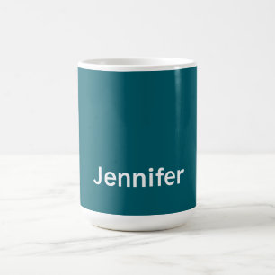 Mug Sarcelle foncée Moderne Minimaliste Tendance Votre
