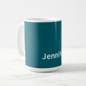 Mug Sarcelle foncée Moderne Minimaliste Tendance Votre (Devant gauche)