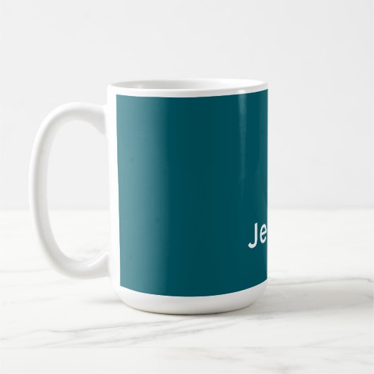 Mug Sarcelle foncée Moderne Minimaliste Tendance Votre (Gauche)