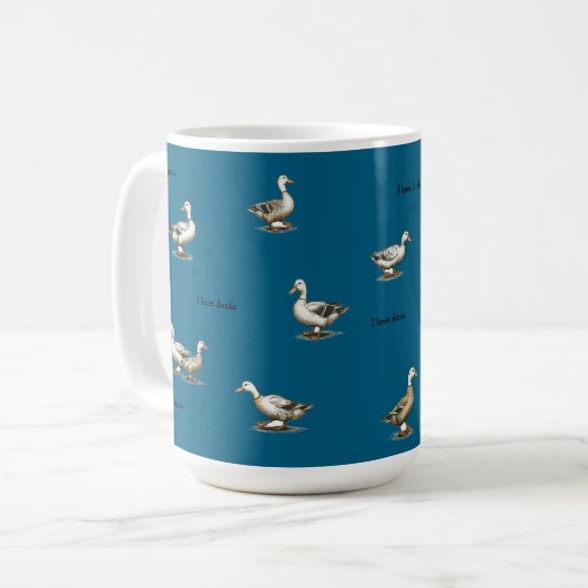 Mug Sarcelle  J'adore les canards (Devant gauche)