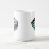 Mug Sardine turquoise Art Tin Personnalisé Nom du mono (Centre)