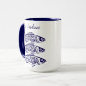 Mug Sardines-Bleu Hawaïen (Devant gauche)