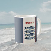 Mug Sardines Citrons Patchwork Courtepointes Monogramm