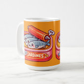 Mug Sardines Mignonnes Peuvent Rose Orange (Devant gauche)