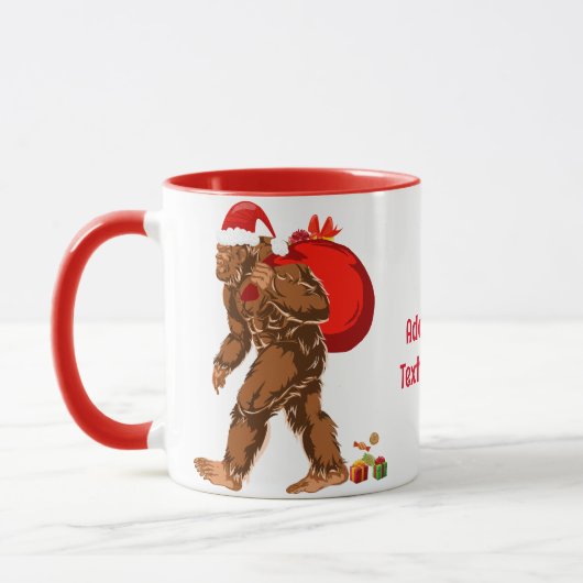 Mug Sasquatch Père Noël Bigfoot Yeti cadeau de Noël (Gauche)