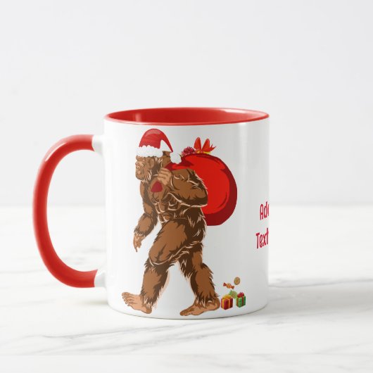 Mug Sasquatch Père Noël Bigfoot Yeti cadeau de Noël (Gauche)