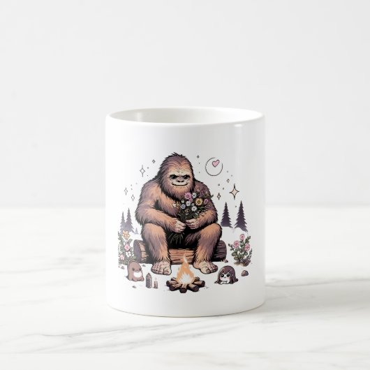 Mug Sasquatch tenant des fleurs (Centre)