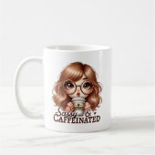 Mug Sassy & Caffeinated - mignonne fille avec Gla surd (Gauche)