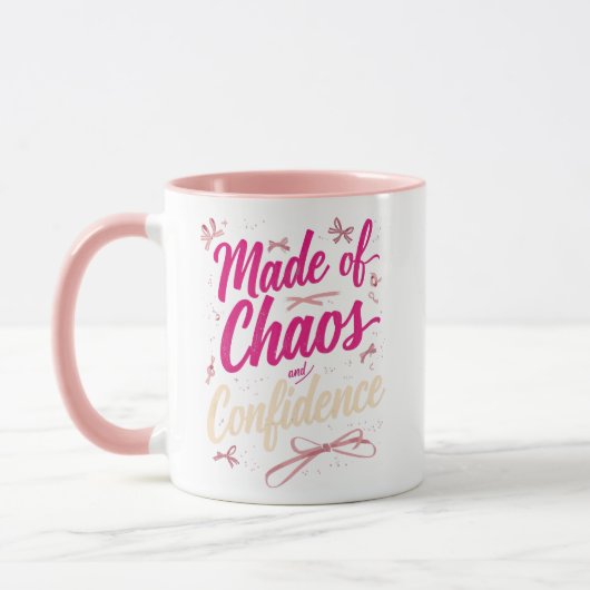 Mug Sassy Pink Typography Chaos And Confidence (Gauche)