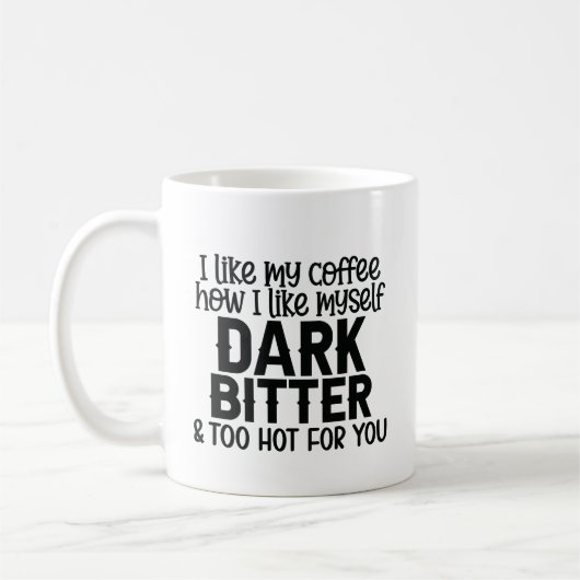Mug sassy sarcasme typographie noire (Gauche)