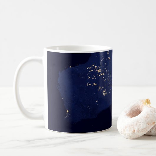 Mug Satellite Les Lumières Nocturnes De L'Australie. (Avec donut)