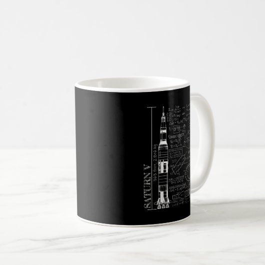 Mug Saturn V Saturn 5 Rocket Science Equations (Devant droit)