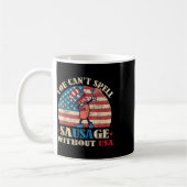 Mug Saucisson Sans Usa Retro Funny 4 juillet Indepe (Gauche)