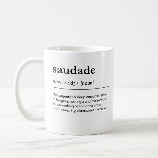Mug Saudade définition Nostalgie portugaise (Gauche)