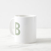 Mug Sauge personnalisé vert grande lettre initiale mod (Devant gauche)