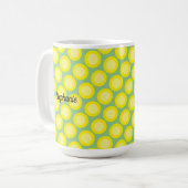 Mug Sauge vert jaune citron Nom personnalisé Cadeau Fa (Devant gauche)