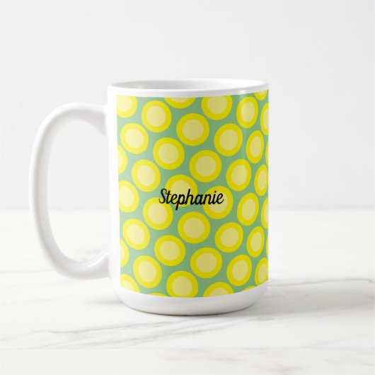 Mug Sauge vert jaune citron Nom personnalisé Cadeau Fa (Gauche)