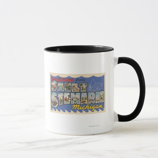 Mug Sault Ste. Marie, Michigan - Grande Lettre (Droite)