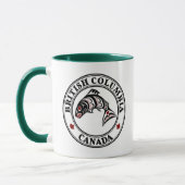 Mug Saumon vectoriel autochtone d'Amérique rouge noire (Gauche)
