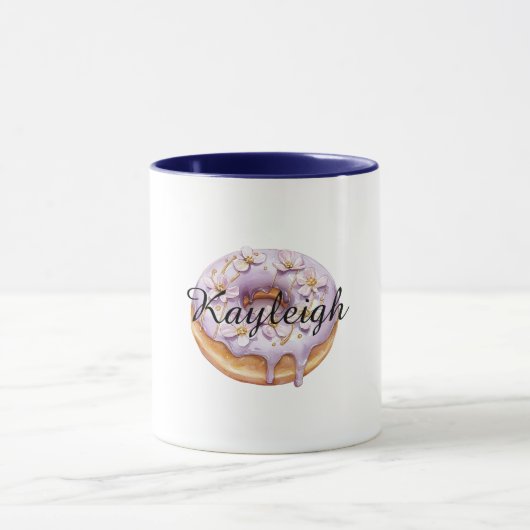 Mug Saumure jaune violet blanc floral (Centre)